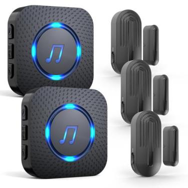Imagem de Sensor de porta sem fio Chime SanJie 3 sensores e 2 receptores