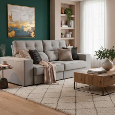Imagem de Sofá 4 Lugares Retrátil e Reclinável 250cm para Sala de Estar Eros - K