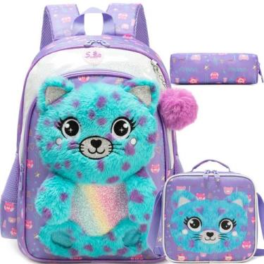 Imagem de Mochila Meetbelify Kids para meninas com lancheira e estojo de lápis