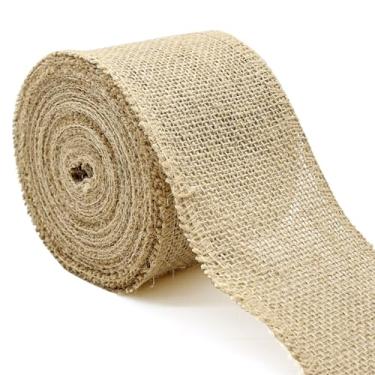 Imagem de PQZKLDP Fita de serapilheira de 8 cm (8 cm) Rolo de tecido de serapilheira natural para artesanato, embrulho de presente e decoração de casa - Estilo rústico natural para casamentos, festas e projetos