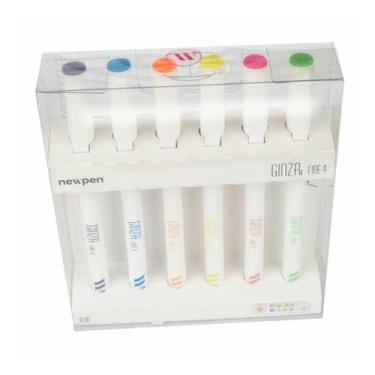 Imagem de Kit 6 Caneta Ginza Fine Pro 4 Fine Line Ponta Fina 0.4mm POP ART Neon 