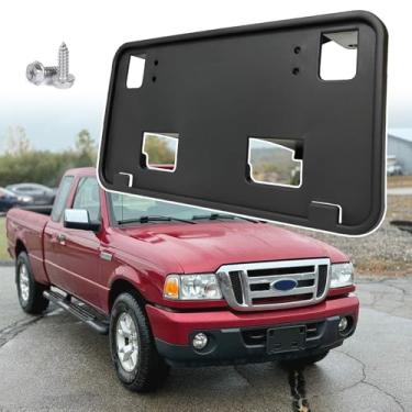 Imagem de Moldura de placa de licença frontal para Ford Ranger 2008 2009 2010 2011 suporte de placa de carro de para-choque dianteiro substituição # 8L5Z-17A385-A Partslink # FO1068135