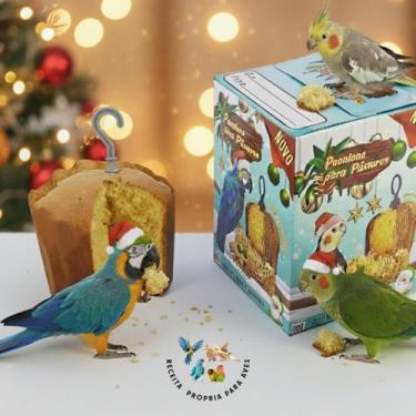 Imagem de Panetone Bolo Gourmet Petisco c/ Sementes e Amendoin 80g - Passaros Ca