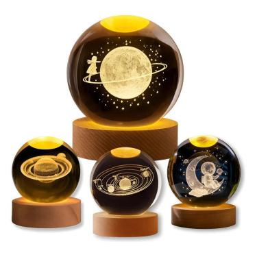 Imagem de Luminária De Mesa Bola De Cristal 3D De Sistema Solar 127/22