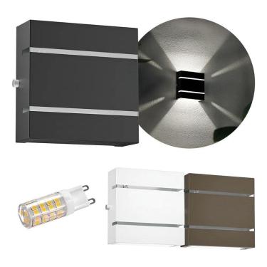 Imagem de Arandela Slim 2 Friso+Lâmpada Led G9 5W 2 Marrom / Branco Fr