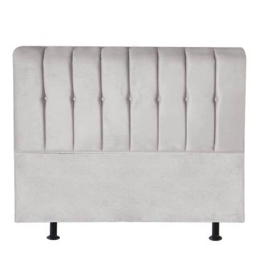Imagem de Cabeceira Estofada Kiara 160cm Queen Size Box Quarto Suede Cinza Claro - Gat Magazine