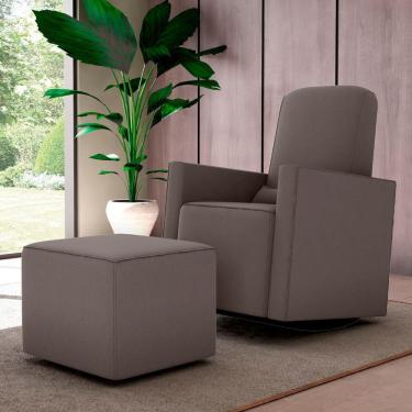 Imagem de Poltrona Para Amamentação Com Puff Ana Suede Cappuccino