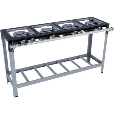 Imagem de Fogão Industrial Stori Premium 4 Bocas 30x30 M8 Metalmaq Fogão Baixa Pressão Pintado