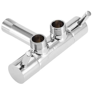 Imagem de AYNEFY Válvula Angular de Latão Cromado, Adaptador de Parede de Saída Dupla para Banheiro, Vaso Sanitário, Pia, Válvula de Torneira de Cabeça de Chuveiro