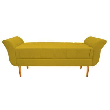 Imagem de Recamier Estofado Ari 140cm Casal Suede Amarelo