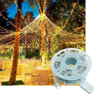 Imagem de Pisca Cordão Varal Natal 600 Lâmpadas Leds Amarelo 100m 220v