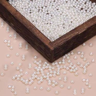 Imagem de Laopottbeads 2000 peças de contas de pérolas brancas marfim de 4 mm para fabricação de joias, kit DIY de pérolas redondas para pulseiras, brincos, colares e tornozeleiras