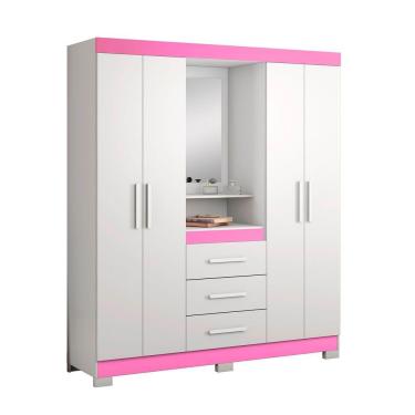 Imagem de Guarda-roupa 4 Portas Huntano Rosa - Moveisaqui