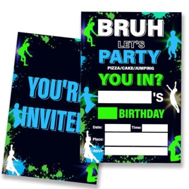 Imagem de VIYZZX Convite para festa de aniversário para meninos, adolescentes, meninos, trampolim, convites de aniversário para meninos e adolescentes, convites de festa de salto com envelopes, conjunto de 20