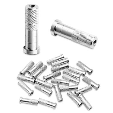 Imagem de LUSTRIB 24 peças de inserções de flecha de tiro com arco, inserções de flecha de alumínio 0,244/6,20 mm para flechas de carbono, pontas de prática de tiro com arco composto, inserções de arco recurvo