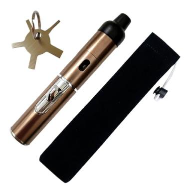 Imagem de Isqueiro de butano recarregável, isqueiro de butano recarregável, caneta de chama macia, marrom (gás não incluído)