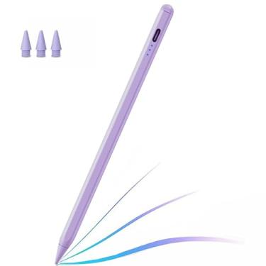 Imagem de JEDOUBAL Caneta Stylus para iPad, lápis de carregamento rápido para pad com rejeição de palma, sensibilidade de inclinação para iPad 6-10, Pro 27.9 cm/32.8 cm/M4, Air 3/4/5/M2, Mini 5/6, roxo