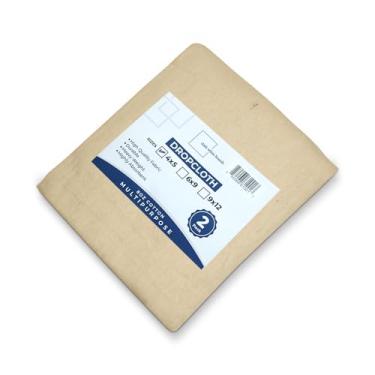 Imagem de Pano de lona de algodão premium branco escuro 227 g | Resistente a vazamentos, lavável | Ideal para pintura, artesanato e capas de móveis - Uso multiuso durável (1, 12 x 5 - pacote com 2)