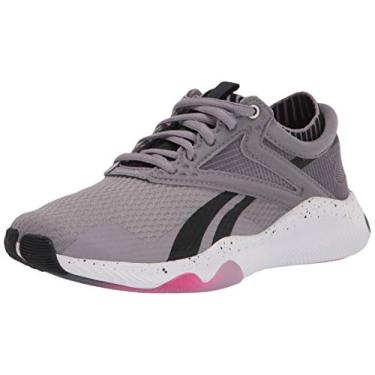 Imagem de Reebok Tênis feminino de fitness e exercício, Cinza/preto/rosa orgulhoso, 35