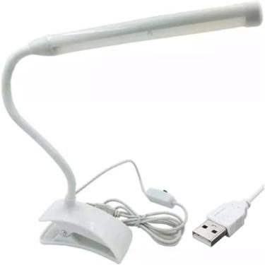 Imagem de Luminária LED Flexível com Clipe e Cabo USB, 1 Níveis de Iluminação – Ideal para Leitura, Mesa de Estudo, Escritório e Quarto
