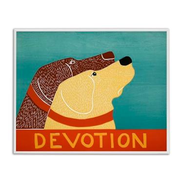 Imagem de Stupell Industries Arte giclée emoldurada cinza Devotion Dog, design de Stephen Huneck, 40,6 x 50,8 cm