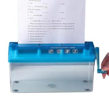 Imagem de Fragmentadora Portátil - Proteção de Privacidade Cortador de Documentos com Manivela Manual - Fragmentadora de Documentos | para Proteção de Privacidade Casa Escritório Dormitório Universitário