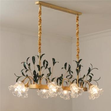 Imagem de Lustre Pastoral Francês Americano Floral Criativo para Sala de Estar, Restaurante, Quarto, Villa, Café, Loja de Roupas, Casa, Luminária Pendente LED Decorativa (A 8 Lâmpadas)