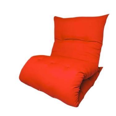 Imagem de Colchonete Futon Dobrável Almofada Poltrona Portátil Solteiro Pallet Espreguiçadeira 170X60 CM(Terracota)