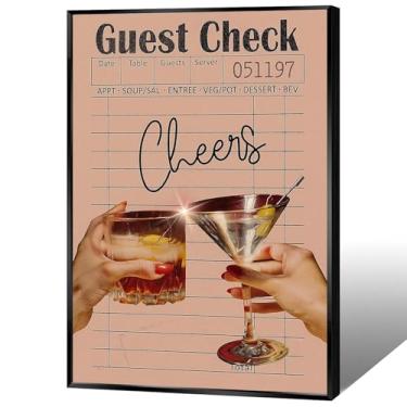 Imagem de DVBOCS Arte de parede em tela vintage cheers martini, cartaz de coquetel engraçado com estampa de álcool legal na moda para dormitório, bar, festa, apartamento, sala de estar, decoração de parede 30,5