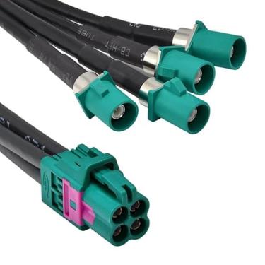 Imagem de Mini Fakra A Type Jack 4 em 1 para Fakra Z Water Blue Plug 4 Portas Conjunto de Cabos Personalizar 50 cm