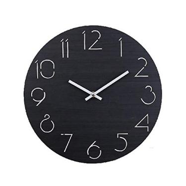 Imagem de Relógio de parede digital árabe moderno de 25,4 cm, movido a bateria, redondo, mudo, movimento de quartzo de precisão, ótimo presente para festas de Natal