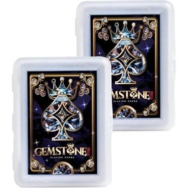 Imagem de Gemstone Deck Premium Waterproof Playing Cards, 100% Plastic Water Proof for Pool Beach Hot Tub Camping Travel Gift Set with 54 Cards 2 Jokers & Carrying Case (2-Pack)