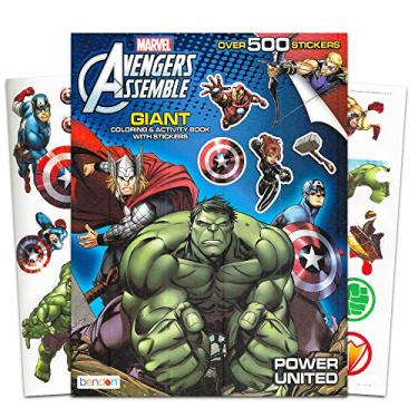 Imagem de Marvel Avengers Coloring & Activity Book with Stickers ~ Over 500 Stickers ~ Captain America, Iron Man, Hulk, Thor, and More!