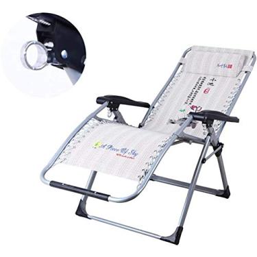 Imagem de Espreguiçadeira de jardim ao ar livre, gravidade zero, espreguiçadeira, cadeira reclinável para pátio, espreguiçadeira, praia, gramado, acampamento, cadeira portátil (cor bordada), cinza bordado