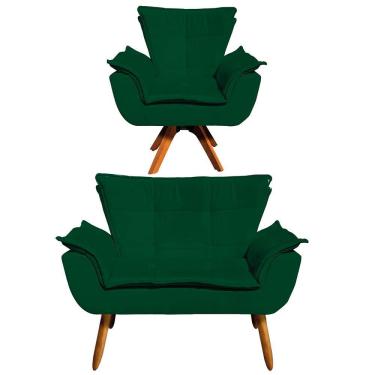Imagem de Kit 01 Namoradeira e 01 Poltrona Giratória Opala Suede