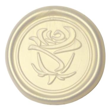 Imagem de Adesivos de selo de cera rosa convite de casamento selos adesivos 50 peças adesivos de selo de cera autoadesivos para festa cartão de felicitações embrulho de presente Natal, branco creme