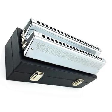 Imagem de Gaita profissional para tocar gaita requintada prata 39 furos instrumento profissional de gaita baixo