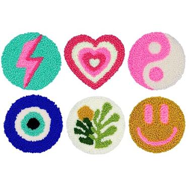 Imagem de Mefatus Kit de agulhas de perfuração para iniciantes, adultos, crianças, kit de bordado com agulha fácil de perfurar, passador de tecido, tapete de argola, porta-copos de tufos, arte e artesanato