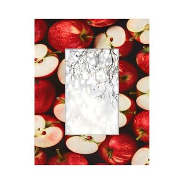 Imagem de Porta-retrato de 10 x 15 cm, vermelho realista, feito de madeira maciça, 10 x 15 cm, moldura para mesa e montagem na parede, para decoração de casa e ideias de presentes para a família