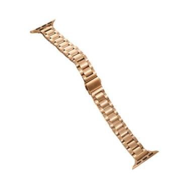 Imagem de Pulseira De Aço Inoxidável Com Fivela Fina Para Apple Watch Série 8 7 