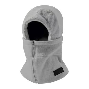 Imagem de Dynwave Balaclava para clima frio, máscara de esqui, máscara facial térmica de lã, cachecol para pescoço, ideal para esportes ao ar livre como ciclismo, Cinza Claro