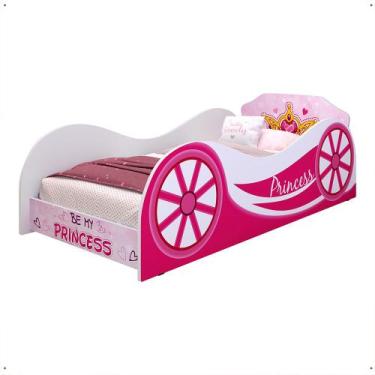 Imagem de Mini Cama Infantil Carruagem Princess MDF Montessoriana Lateral Grande