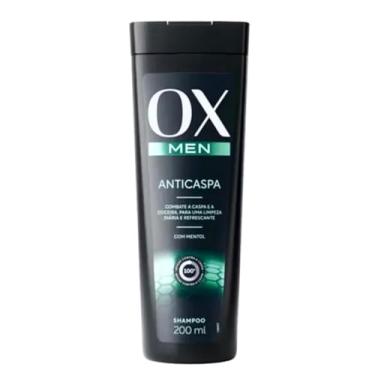 Imagem de Shampoo Anticaspa OX MEN Com Mentol para Homens, 200ml, Combate Caspa e Coceira, Limpeza Diária e Refrescante, Sistema de Beleza Duradoura
