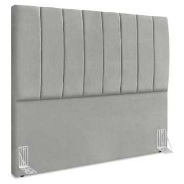 Imagem de Cabeceira Queen 160 Cm Com Frame Dalia Suede Cinza Claro Artte Cinza Claro