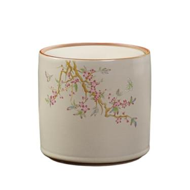 Imagem de Cinzeiro Cinzeiro de cerâmica com estampa floral, à prova poeira, para resíduos chá, para uso doméstico ou no escritório(Pequeno)