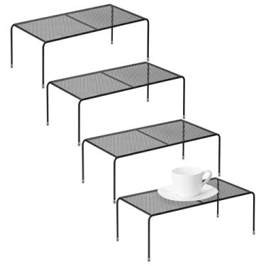 Imagem de ASTOTSELL Conjunto de 2 (35 x 18 cm) organizador de armário de cozinha, prateleira de armazenamento de armário congelador rack de arame com pés antiderrapantes para despensas de geladeira utensílios
