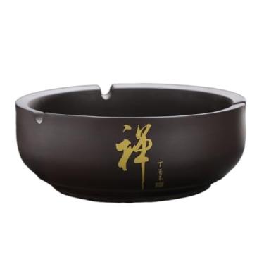 Imagem de Cinzeiro Cinzeiro de cerâmica retrô em barro roxo, com estampa floral para sala estar e escritório, que evita a cinza se espalhe