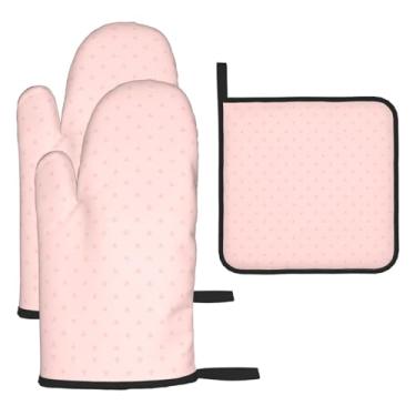 Imagem de Triângulo reduzido – Conjunto de cozinha essencial com 3 peças, luvas seguras para calor, proteção para churrasco no forno, design de armazenamento suspenso.