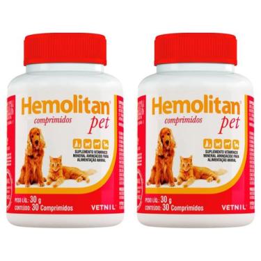 Imagem de Hemolitan Pet 30 Comprimidos - Vetnil - 2 Unidades