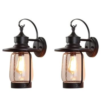 Imagem de Luminária de parede LED, arandela estilo country retrô antiga para corredor, varanda, porta de entrada, luminária externa para varanda, pátio ou jardim.